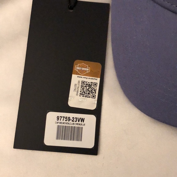 Harley Davidson Women’s Woven Club Crew Adjustable Baseball Cap Blue OS NWT - Picture 4 of 16